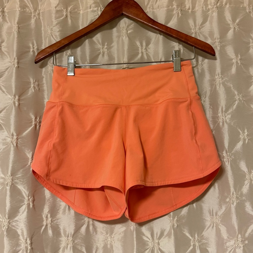 Lululemon Speed Up High-Rise Lined Short 4"
Coral Orange